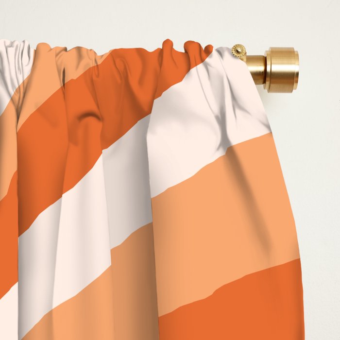 Retro 70s Butterfly in Sunset Orange Window Curtain Gallery Image 2