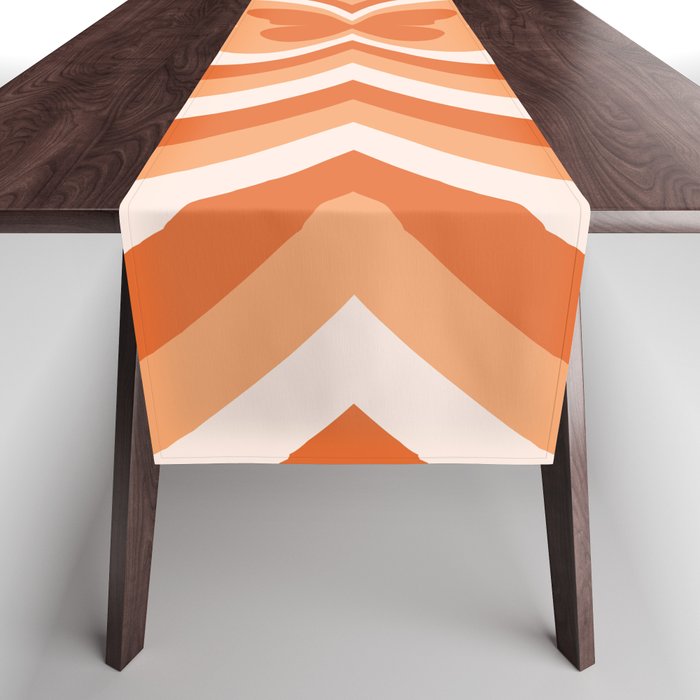 Retro 70s Butterfly in Sunset Orange Table Runner Gallery Image 1
