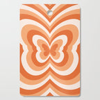 Retro 70s Butterfly in Sunset Orange Cutting Board Gallery Image 1