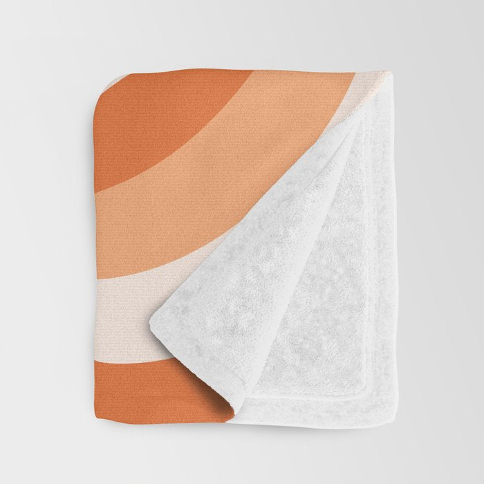 Retro 70s Butterfly in Sunset Orange Throw Blanket Gallery Image 3
