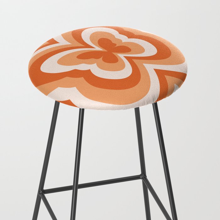Retro 70s Butterfly in Sunset Orange Stool Gallery Image 2