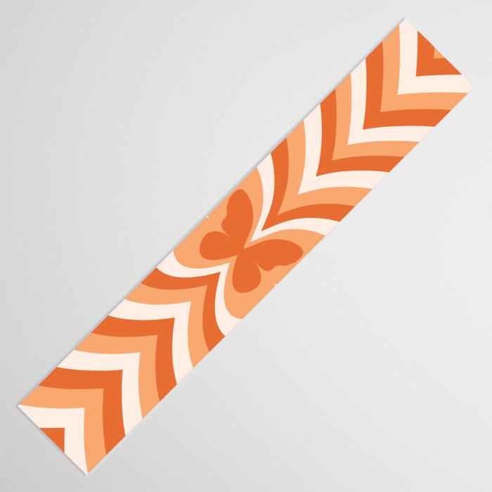 Retro 70s Butterfly in Sunset Orange Table Runner Gallery Image 3