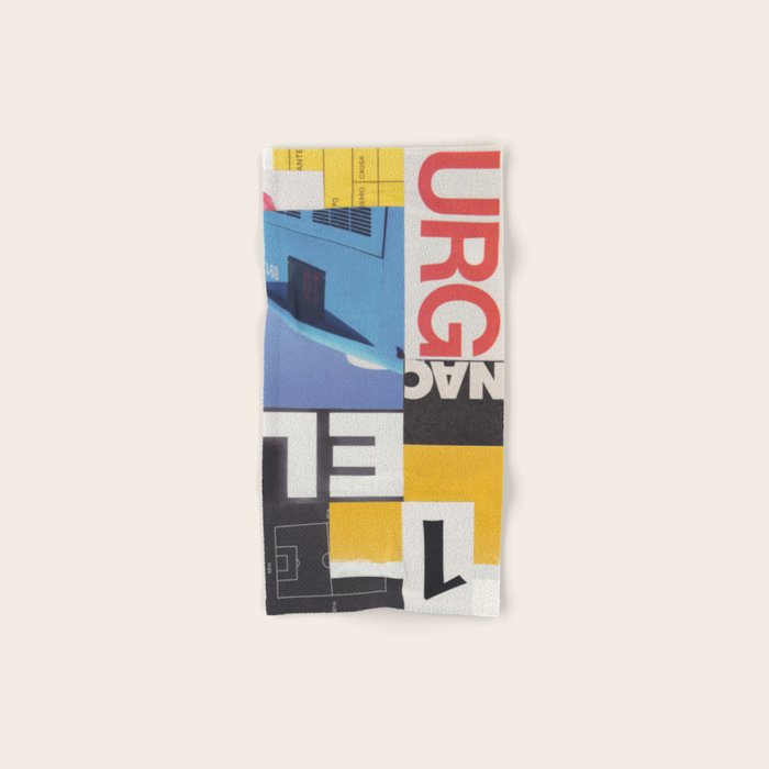 Typography & Shapes / Paper Collage Bath Towel Gallery Image 1