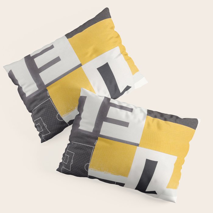 Typography & Shapes / Paper Collage Pillow Sham Gallery Image 1