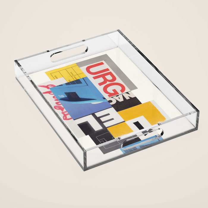 Typography & Shapes / Paper Collage Acrylic Tray Gallery Image 1