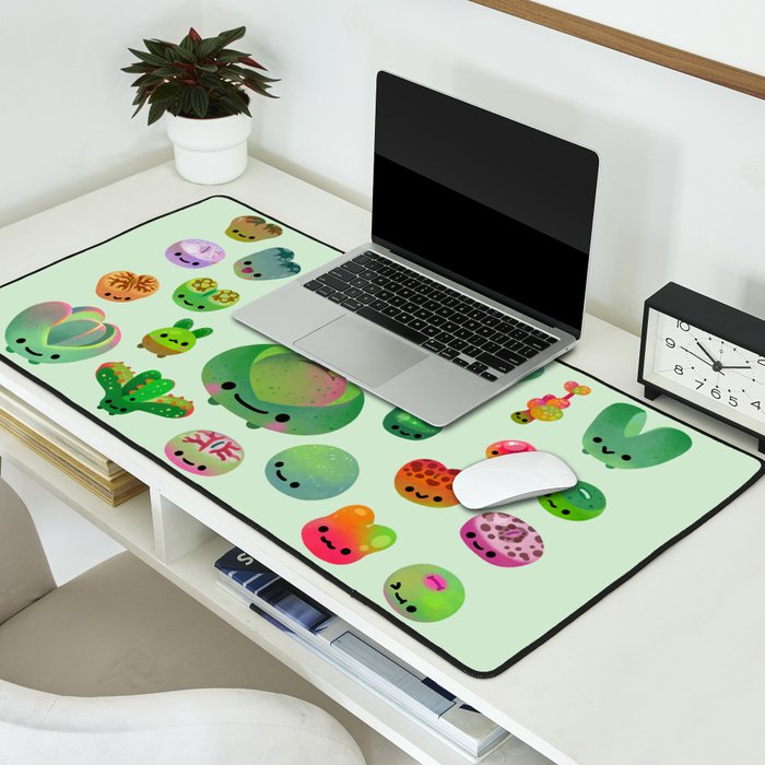 Baby succulent 3 - Mesembs(green) Desk Mat Gallery Image 2
