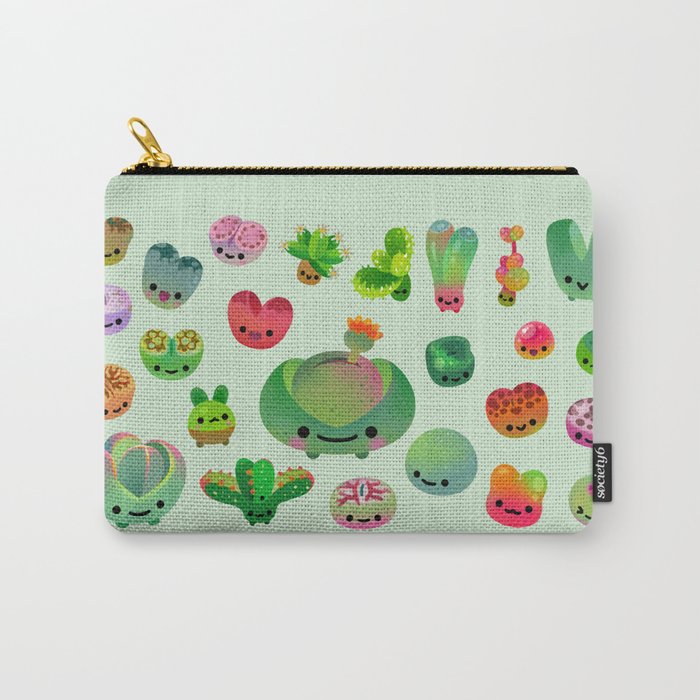 Baby succulent 3 - Mesembs(green) Carry All Pouch Gallery Image 1