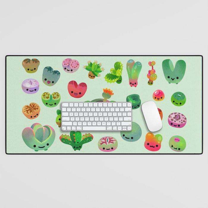 Baby succulent 3 - Mesembs(green) Desk Mat Gallery Image 1