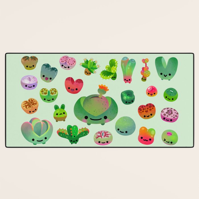 Baby succulent 3 - Mesembs(green) Desk Mat Gallery Image 3