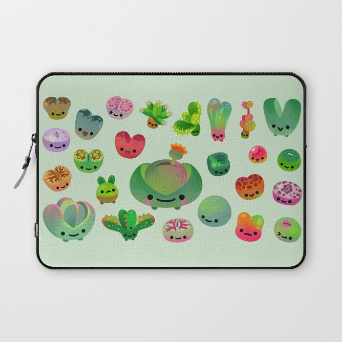 Baby succulent 3 - Mesembs(green) Laptop Sleeve Gallery Image 1