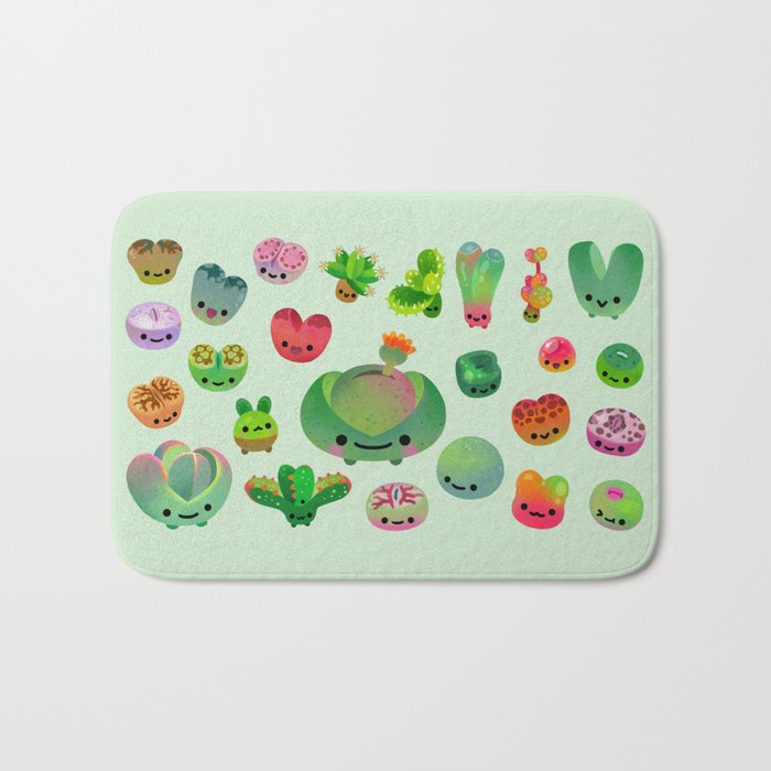 Baby succulent 3 - Mesembs(green) Bath Mat Gallery Image 1