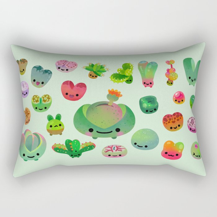 Baby succulent 3 - Mesembs(green) Rectangular Pillow Gallery Image 2