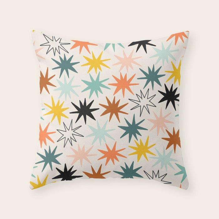 Star-struck earthy Throw Pillow Gallery Image 1