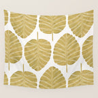 Elephant Ear Alocasia - Gold Palette Wall Tapestry Gallery Image 4