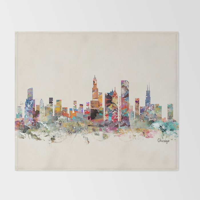 Chicago city  Throw Blanket Gallery Image 2