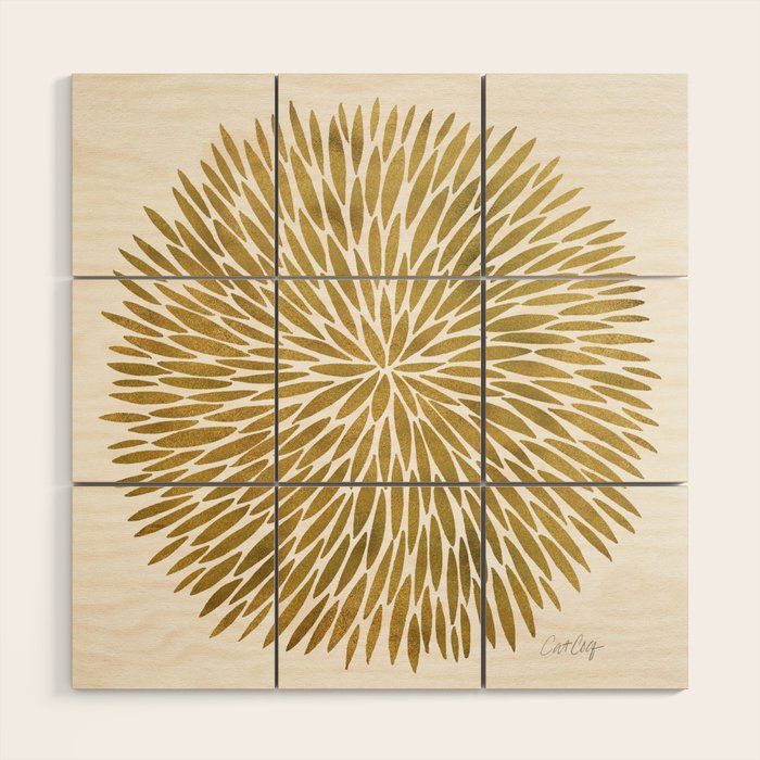 Golden Burst Wood Wall Art Gallery Image 1