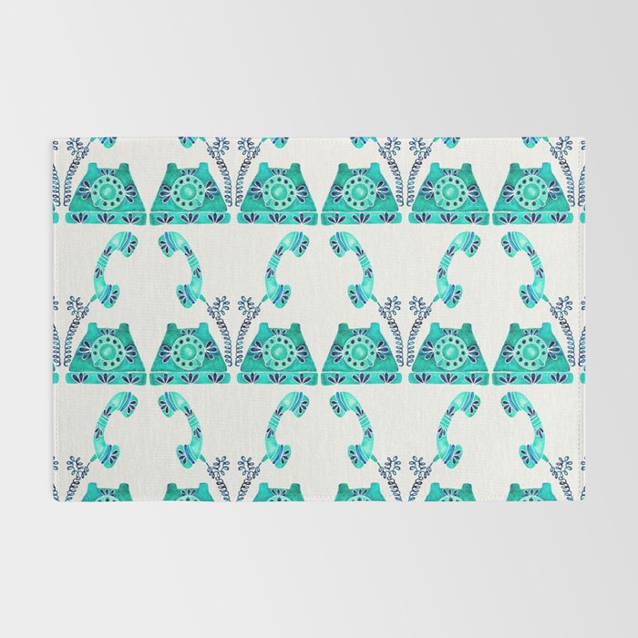Vintage Rotary Phone - Turquoise Palette Rug Gallery Image 2