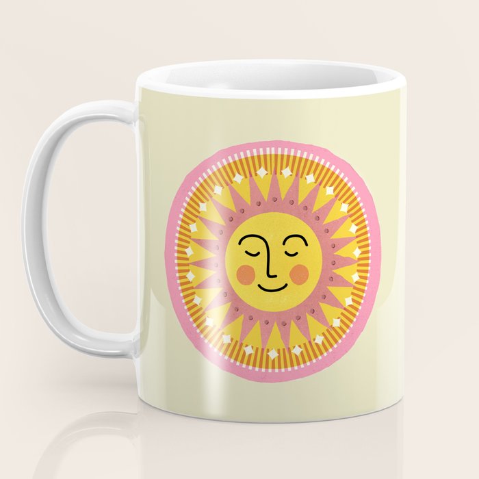 Smiling Sleeping Sun Face Coffee Mug Gallery Image 3