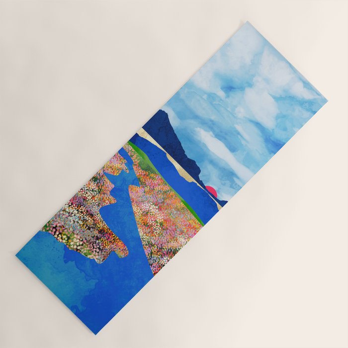 Flower Field Stream Yoga Mat Gallery Image 1