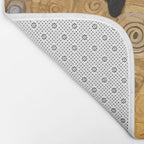 Black and White Klimt Dog with Floral Pattern Bath Mat Gallery Image 2