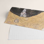 Black and White Klimt Dog with Floral Pattern Wrapping Paper Gallery Image 2