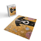 Black and White Klimt Dog with Floral Pattern Jigsaw Puzzle Gallery Image 2