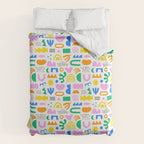 Colorful abstract organic shape art pattern Duvet Cover Gallery Image 6