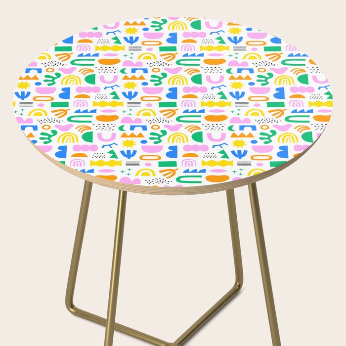 Colorful abstract organic shape art pattern Side Table Gallery Image 2