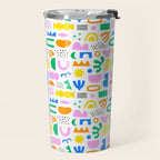 Colorful abstract organic shape art pattern Travel Mug Gallery Image 2
