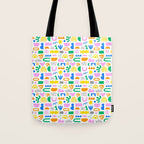 Colorful abstract organic shape art pattern Tote Bag Gallery Image 1
