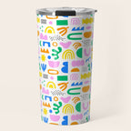 Colorful abstract organic shape art pattern Travel Mug Gallery Image 1