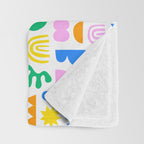 Colorful abstract organic shape art pattern Throw Blanket Gallery Image 3