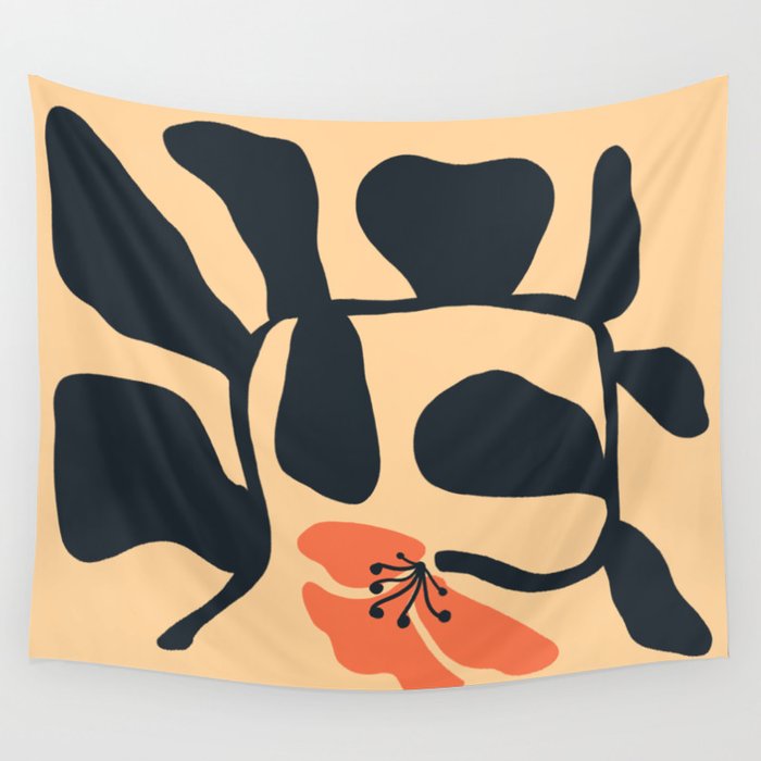 Midcentury Hibiscus Wall Tapestry Gallery Image 1