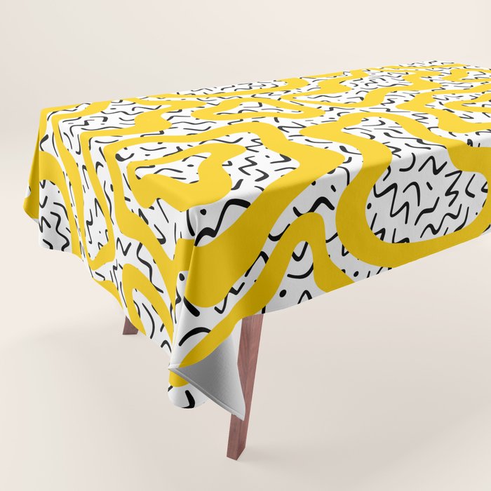 Wavy retro psychedelic pattern Tablecloth Gallery Image 1