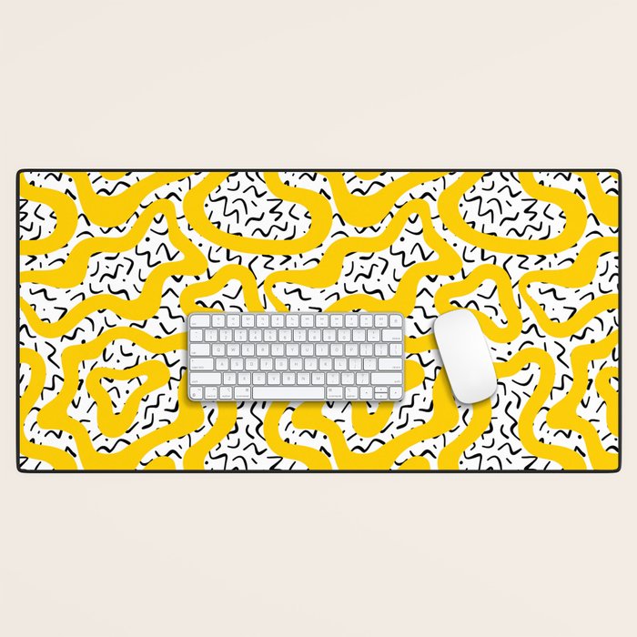 Wavy retro psychedelic pattern Desk Mat Gallery Image 1