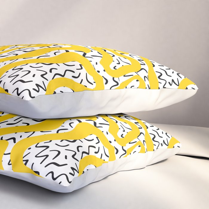 Wavy retro psychedelic pattern Pillow Sham Gallery Image 3