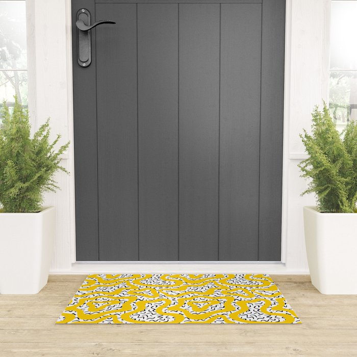 Wavy retro psychedelic pattern Welcome Mat Gallery Image 3