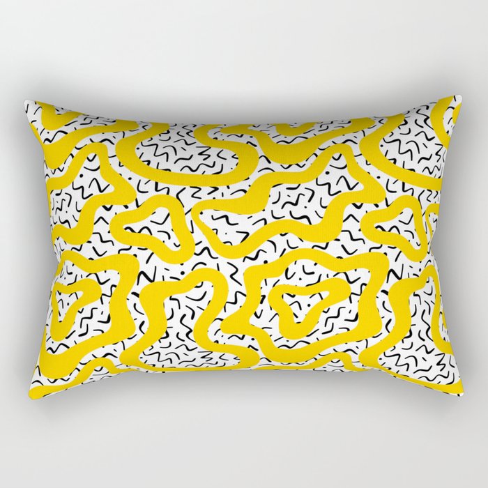 Wavy retro psychedelic pattern Rectangular Pillow Gallery Image 2