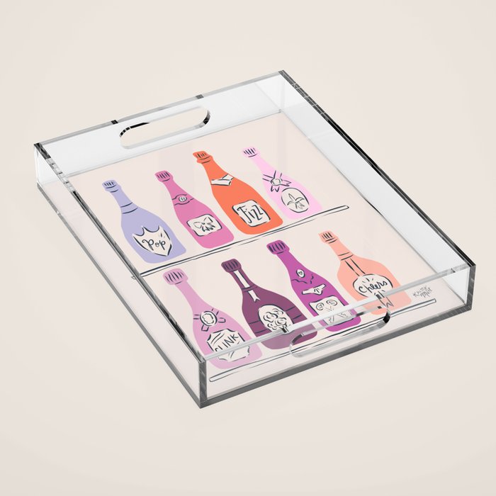 Champagne Bottles on Shelf Acrylic Tray Gallery Image 1