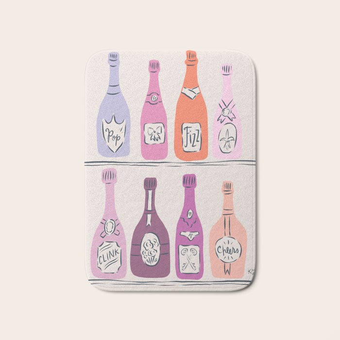 Champagne Bottles on Shelf Bath Mat Gallery Image 1
