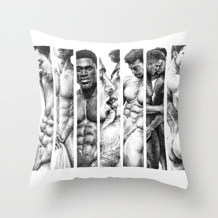 NOODDOOD Strips 1-7 Throw Pillow Gallery Image 6