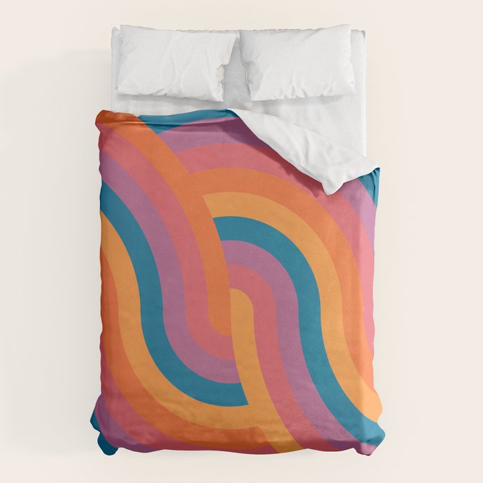 Vintage California Sun: Sacred Geometry Edition Duvet Cover Gallery Image 1