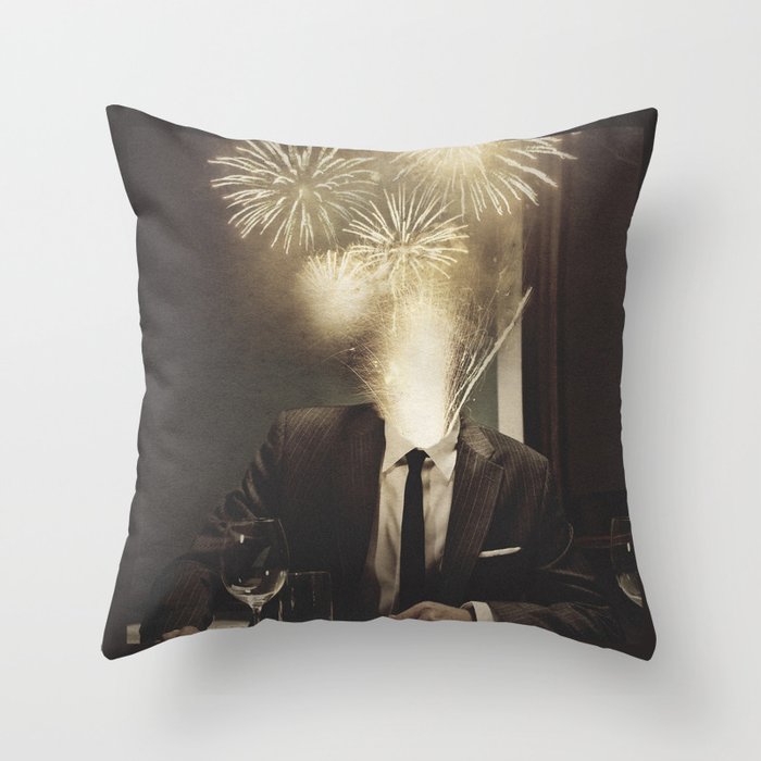 Maximum Big Surprise - Fireworks Head Throw Pillow Gallery Image 6
