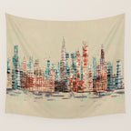 chicago city skyline Wall Tapestry Gallery Image 4