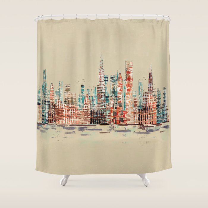 chicago city skyline Shower Curtain Gallery Image 1