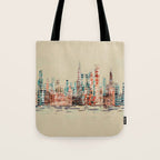 chicago city skyline Tote Bag Gallery Image 1
