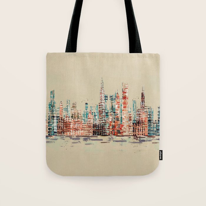 chicago city skyline Tote Bag Gallery Image 1