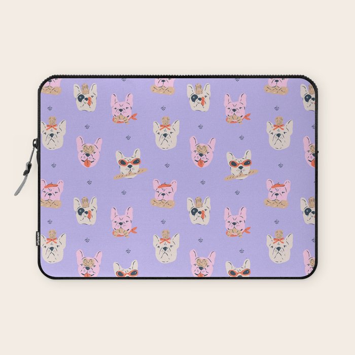 French Bulldogs with Pastries in Pink Laptop Sleeve Gallery Image 1