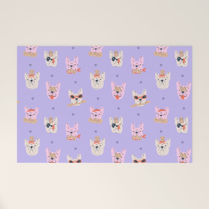 French Bulldogs with Pastries in Pink Welcome Mat Gallery Image 1