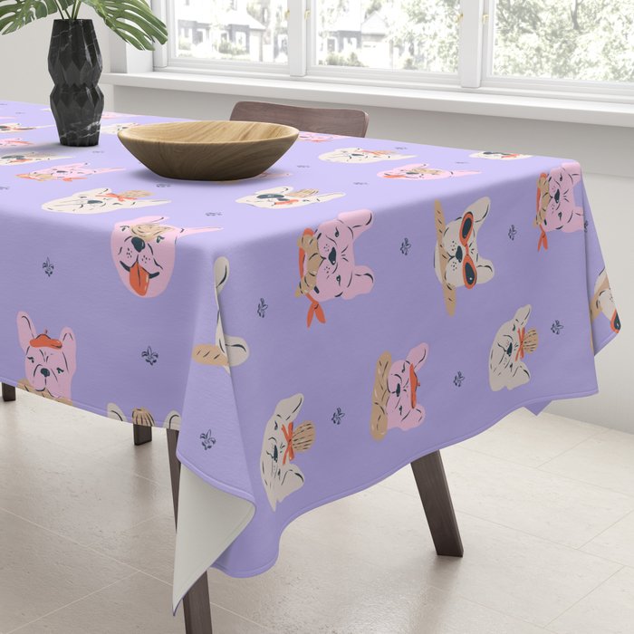 French Bulldogs with Pastries in Pink Tablecloth Gallery Image 3